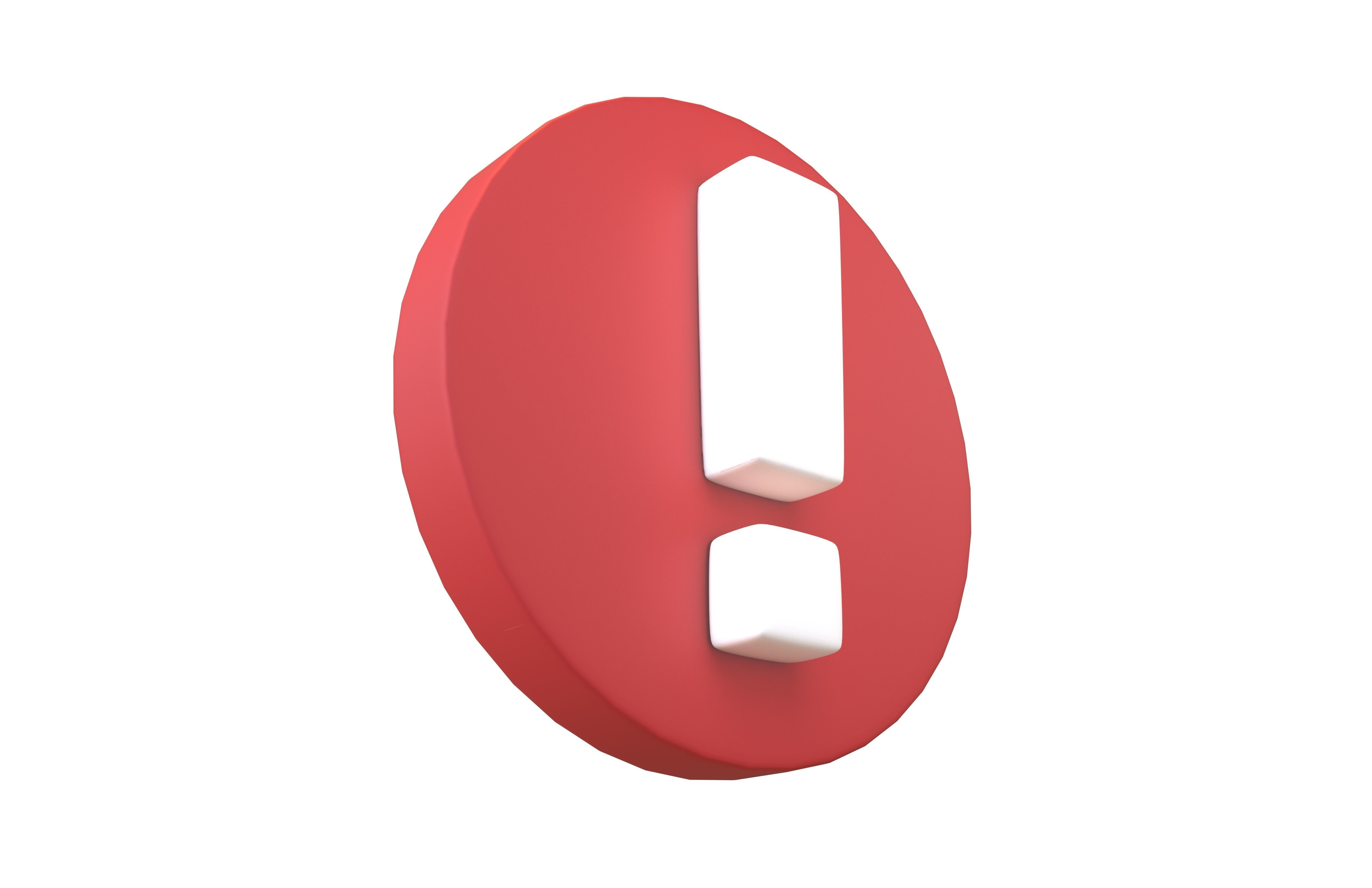 Exclamation Mark Symbol v2 003 Low-poly 3D model_3