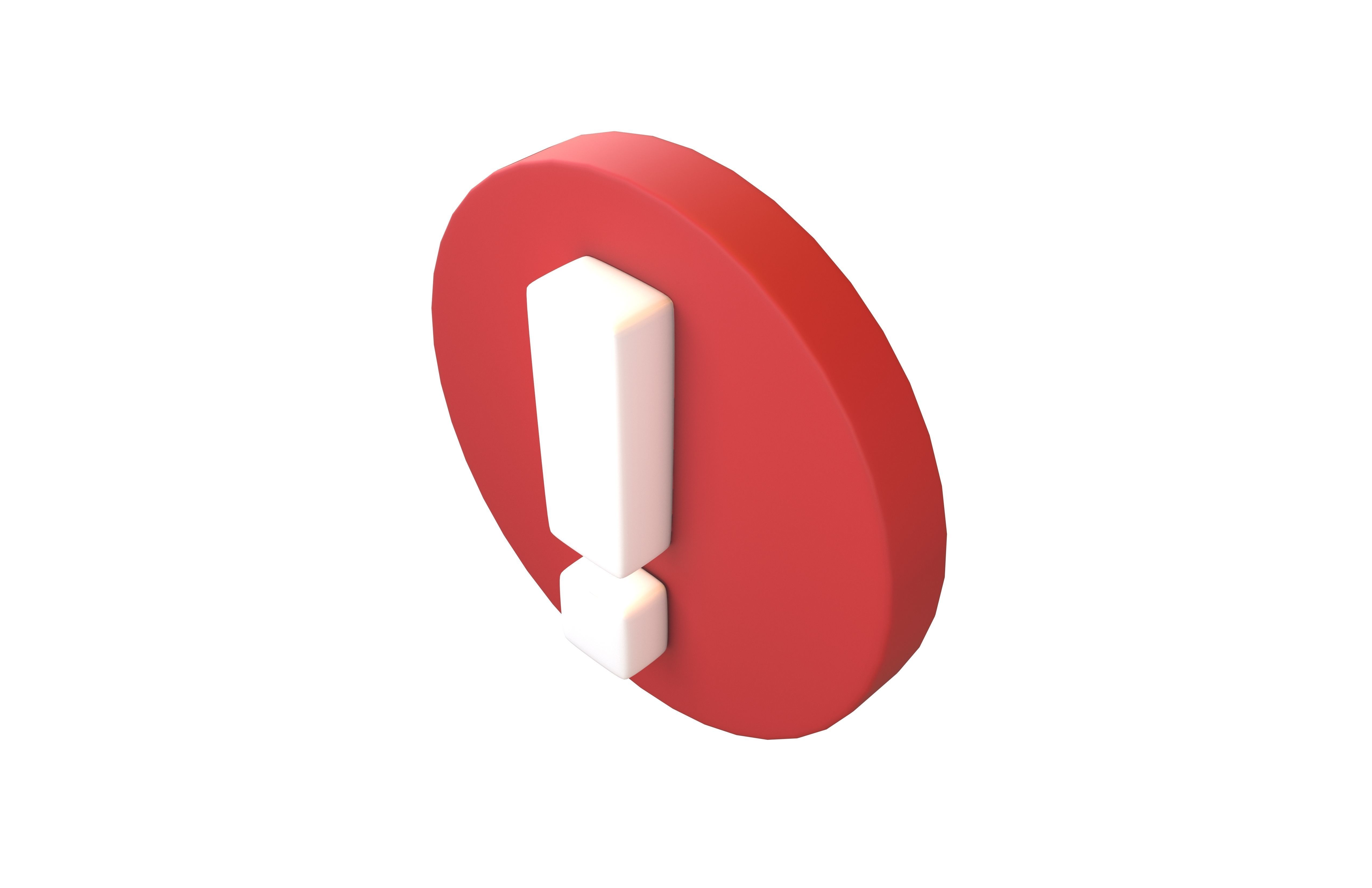 Exclamation Mark Symbol v2 003 Low-poly 3D model_2