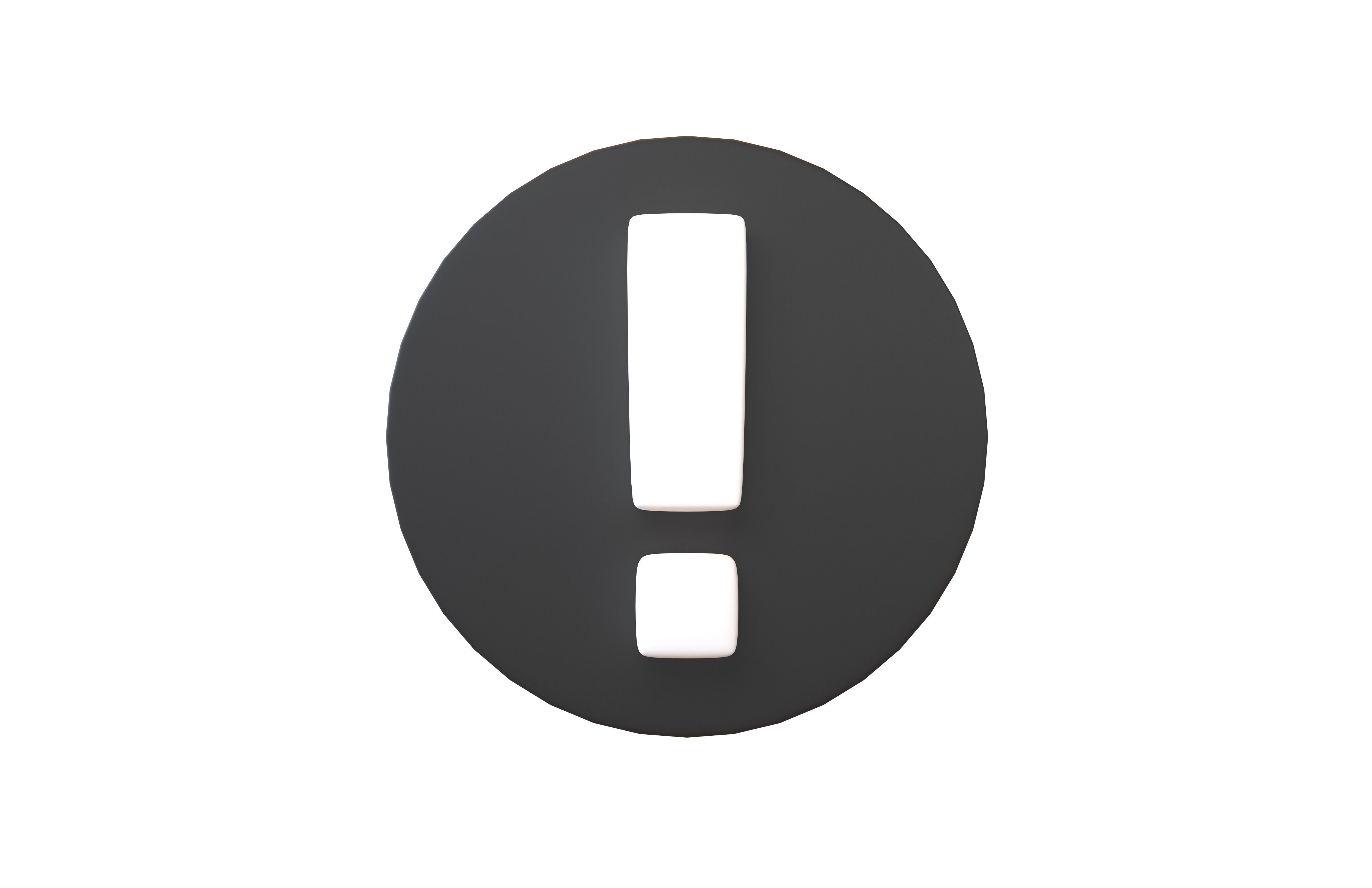 Exclamation Mark Symbol v2 004 Low-poly 3D model_1