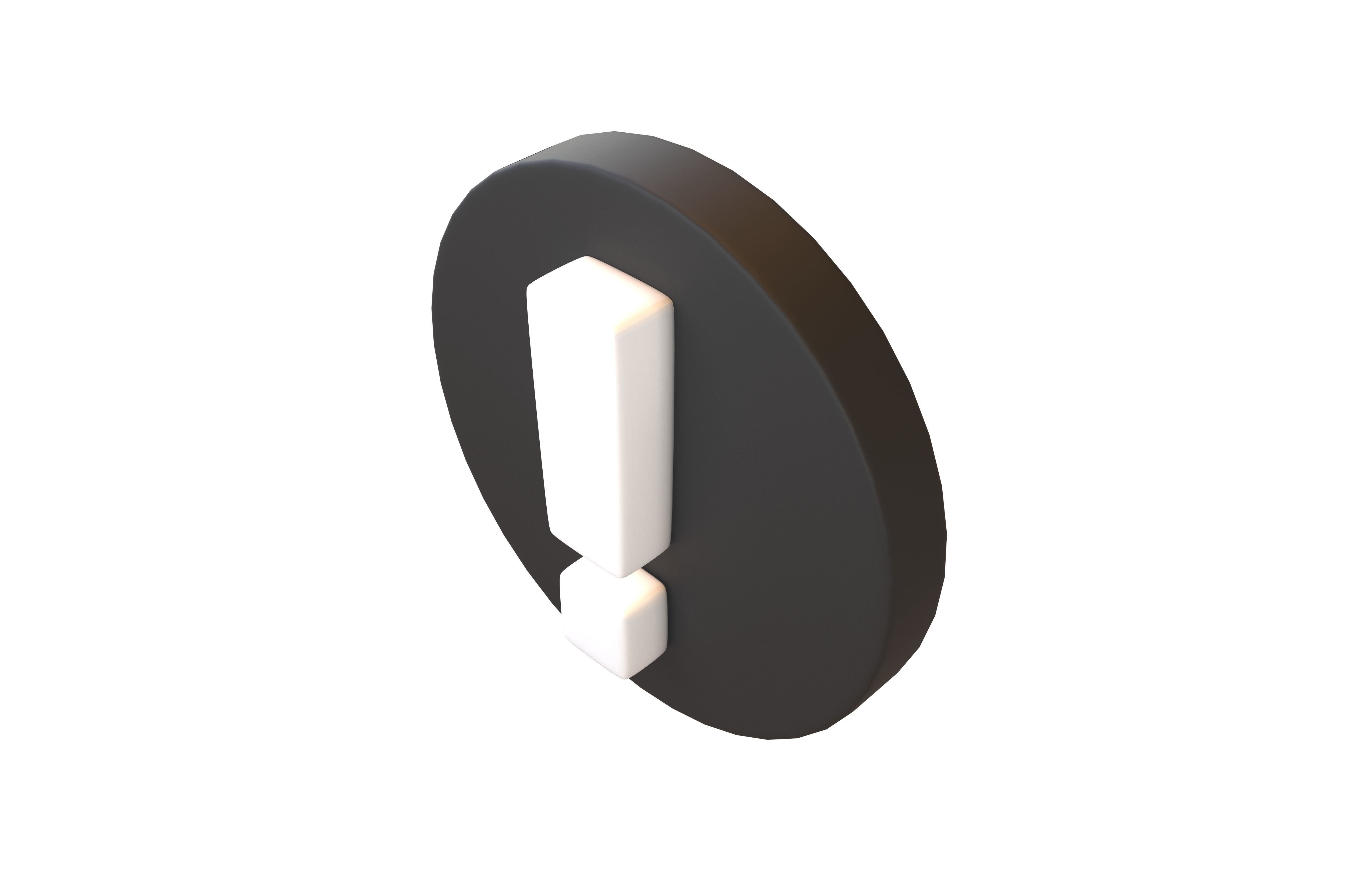 Exclamation Mark Symbol v2 004 Low-poly 3D model_2