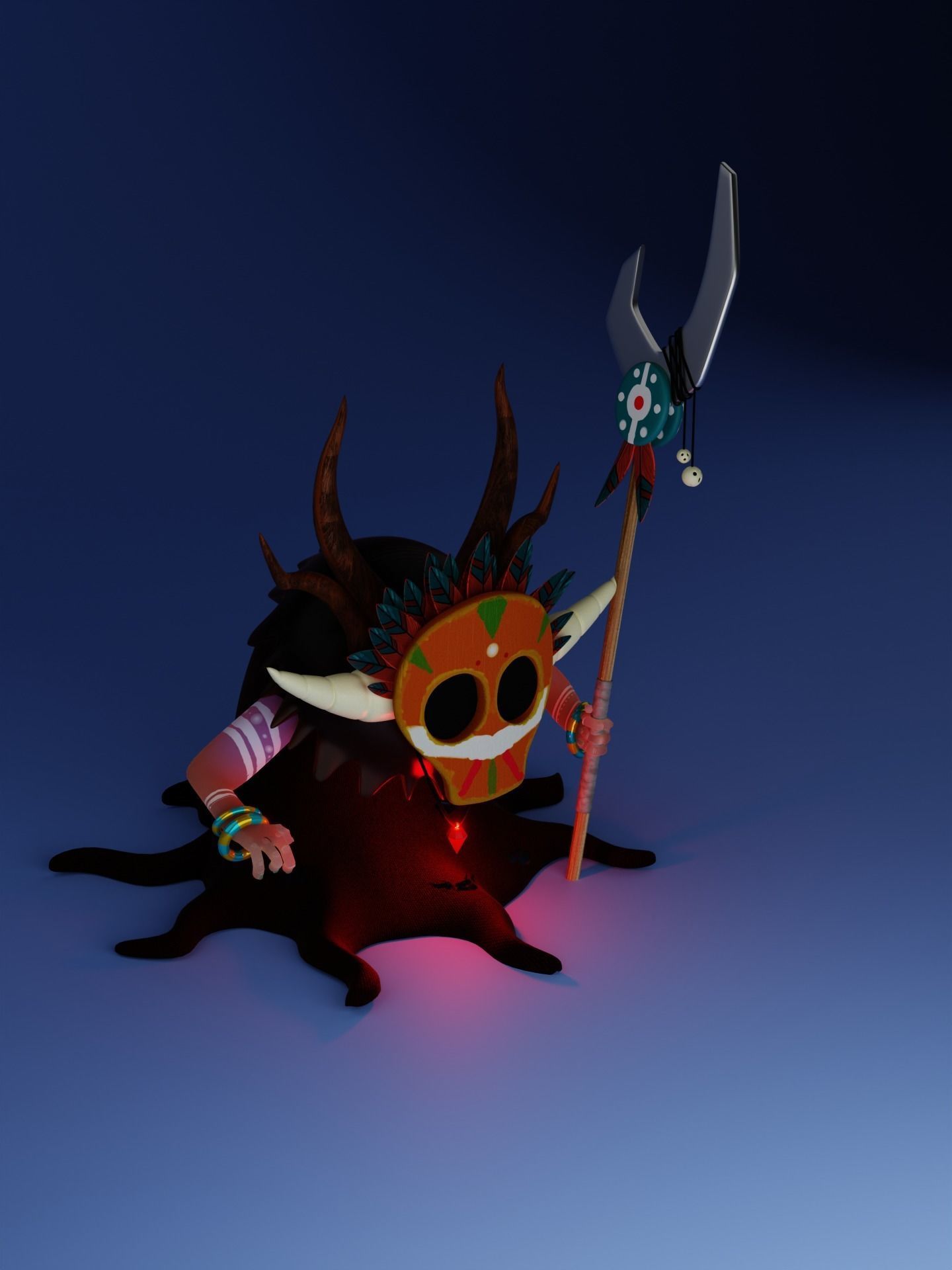 Shaman Free low-poly 3D model_4