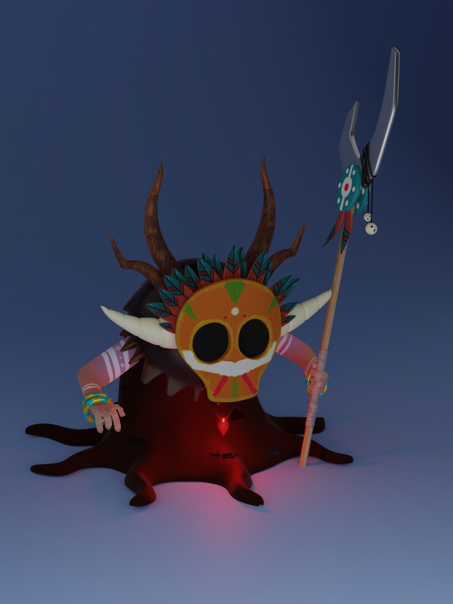 Shaman Free low-poly 3D model_1