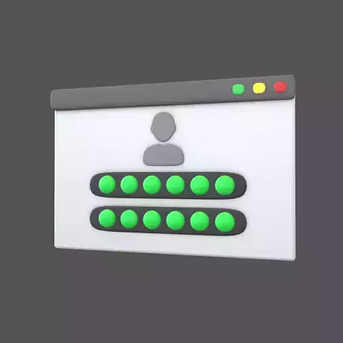 Website Login Correct Password Icon v1 001 Low-poly 3D model