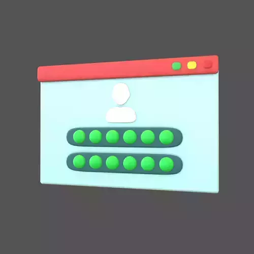 Website Login Correct Password Icon v1 002 Low-poly 3D model