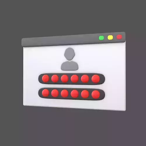 Website Login Incorrect Password Icon v1 001 Low-poly 3D model