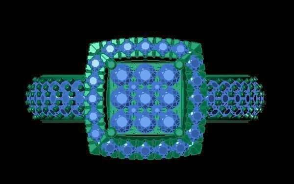 daimond ring 3D print model_8