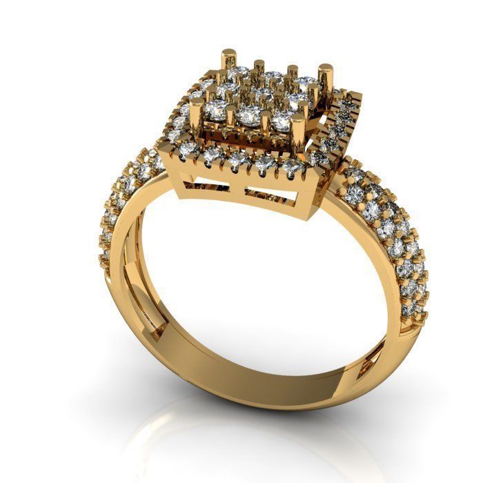 daimond ring 3D print model_3