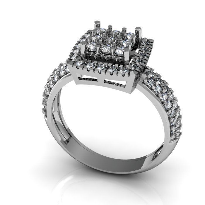 daimond ring 3D print model_4