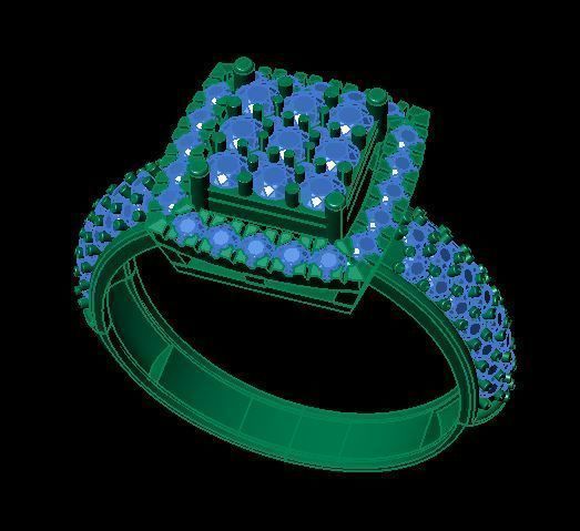 daimond ring 3D print model_6