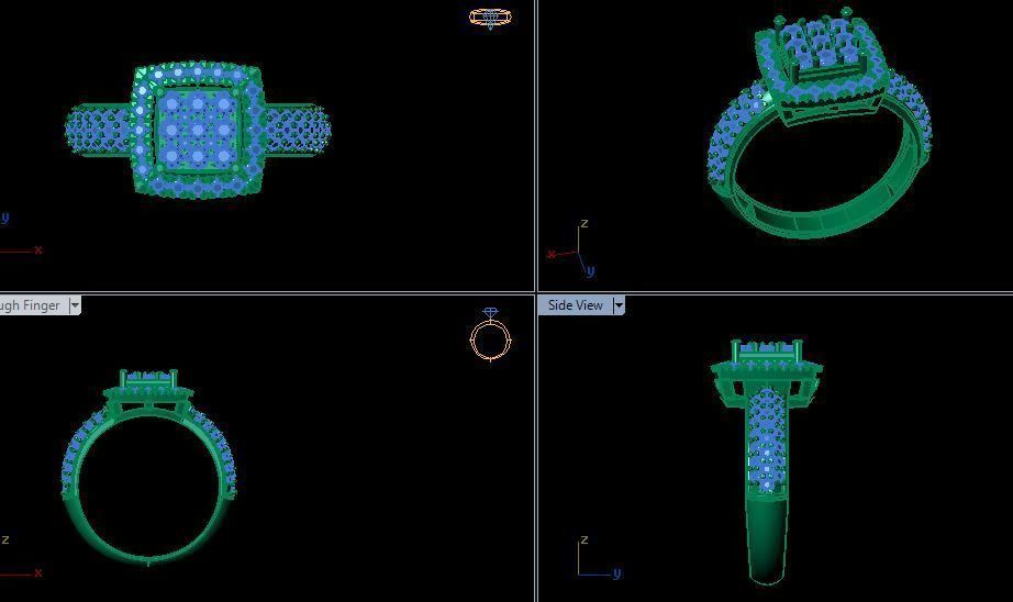 daimond ring 3D print model_11