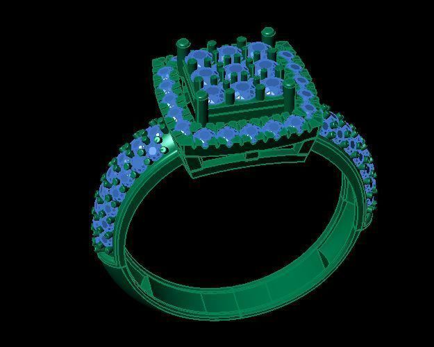 daimond ring 3D print model_7
