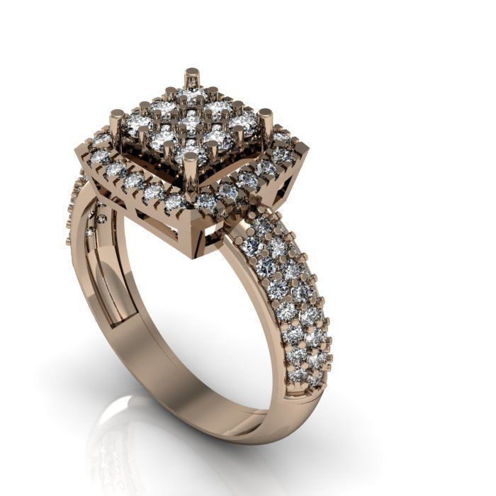 daimond ring 3D print model_2