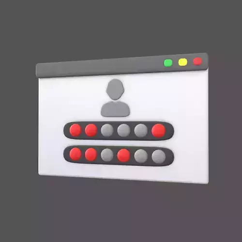 Website Login Incorrect Password Icon v1 003 Low-poly 3D model