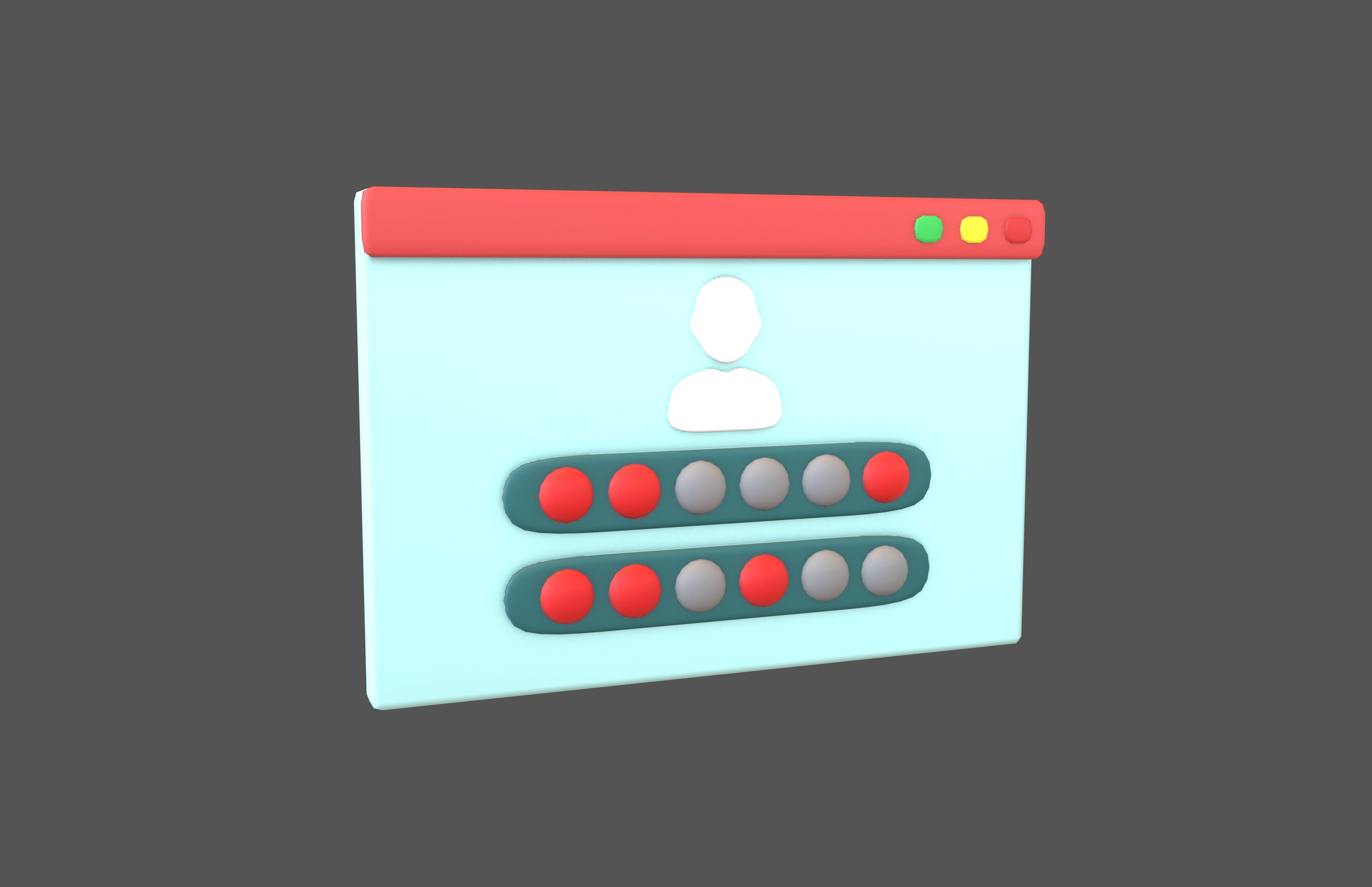 Website Login Incorrect Password Icon v1 004 Low-poly 3D model_1