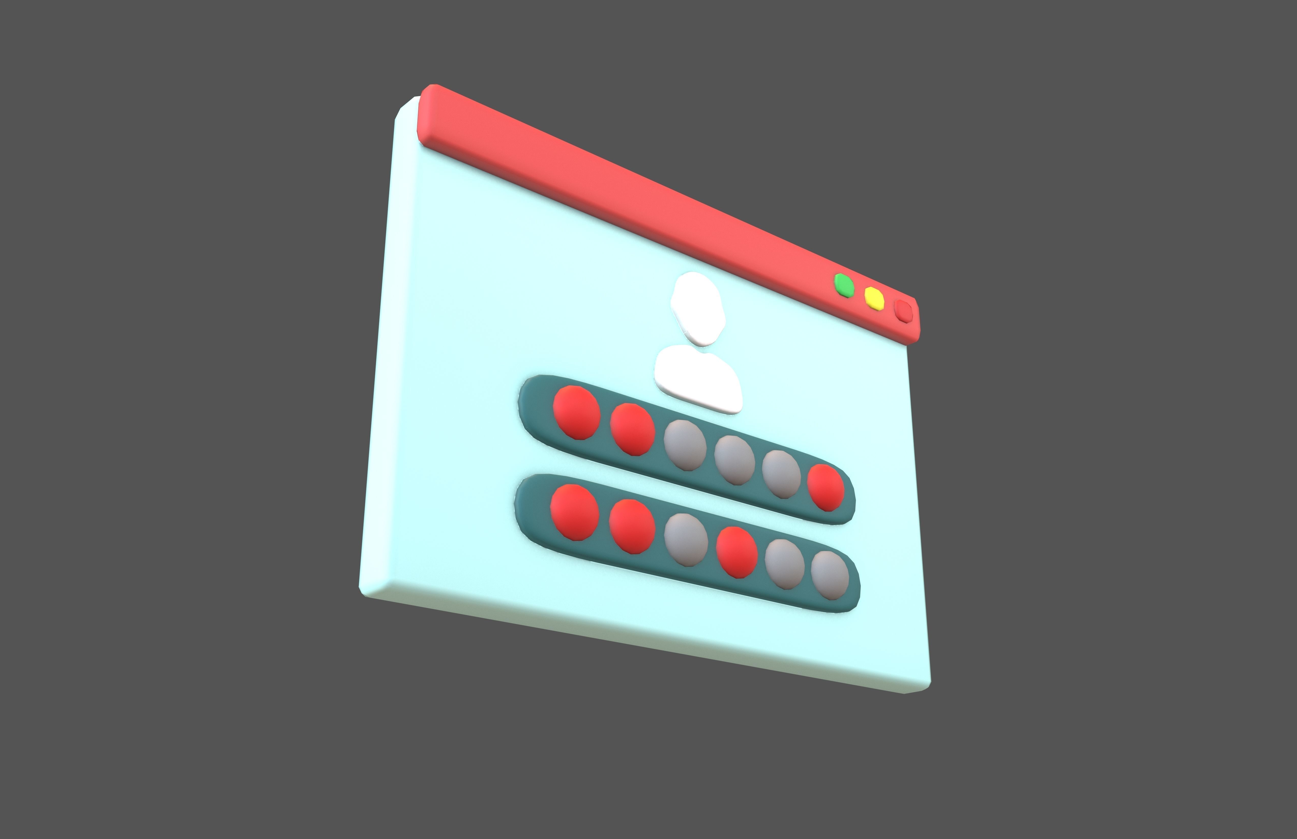 Website Login Incorrect Password Icon v1 004 Low-poly 3D model_3