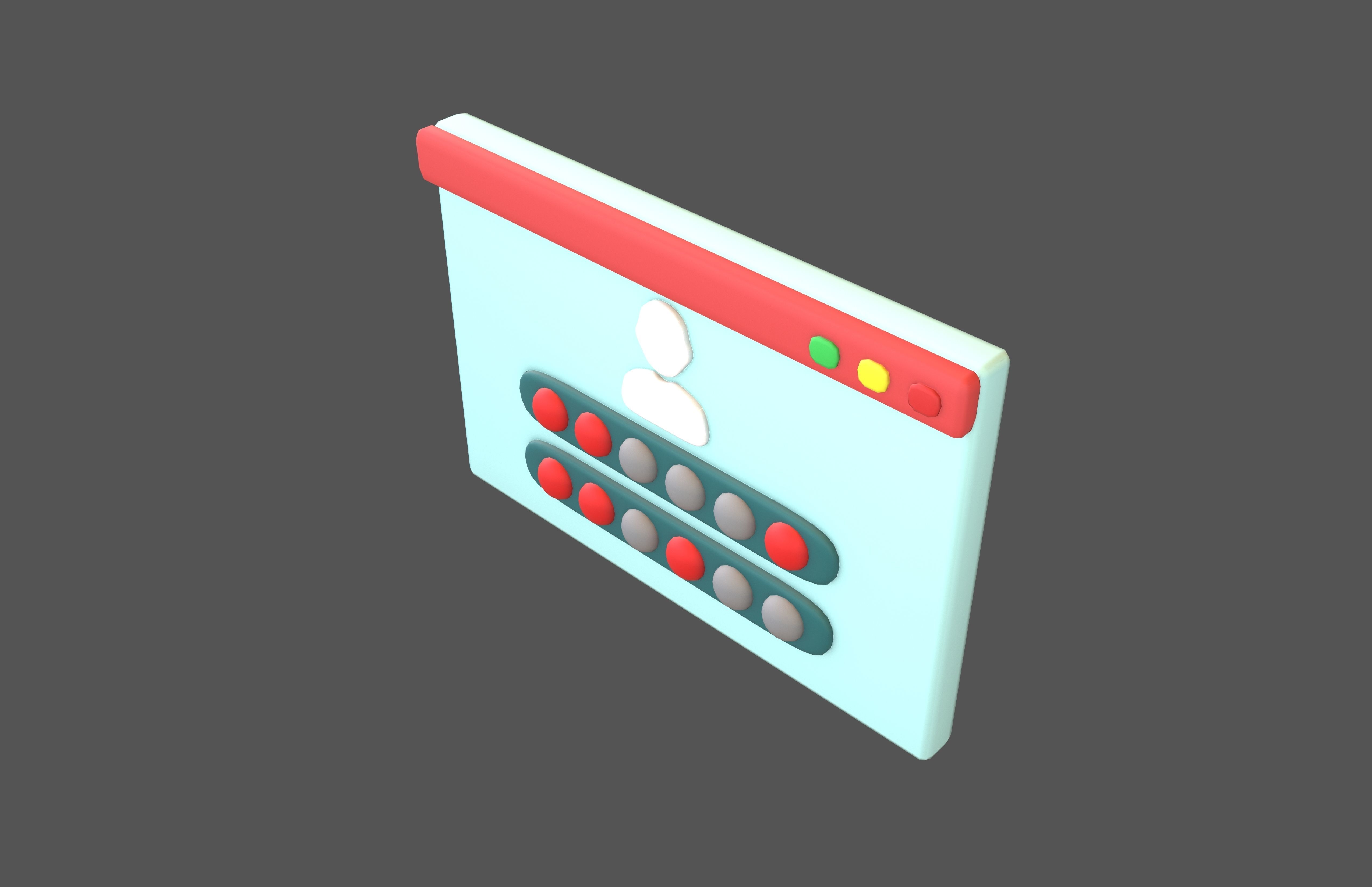 Website Login Incorrect Password Icon v1 004 Low-poly 3D model_2