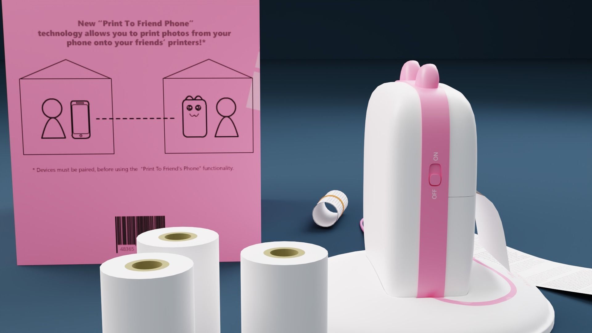 Portable HD Mini Printer and Extras 3D model_5