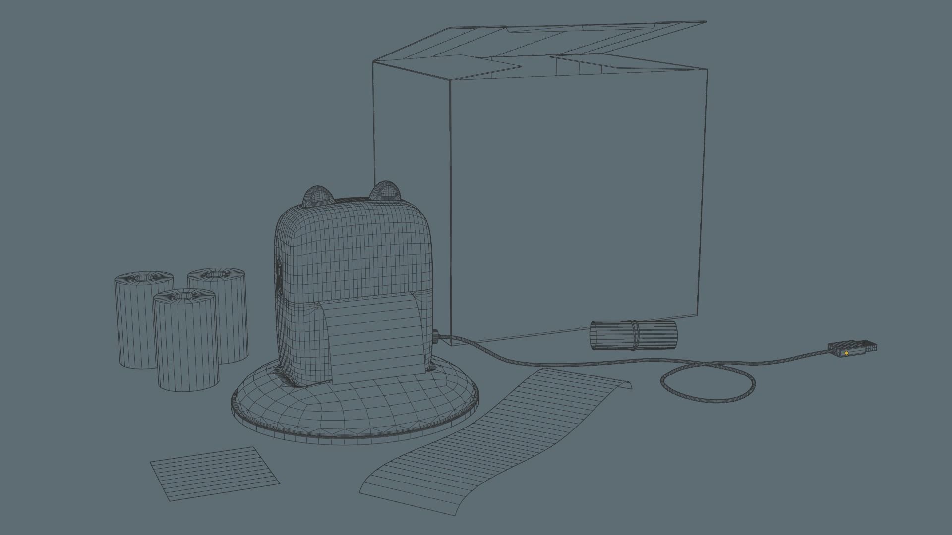 Portable HD Mini Printer and Extras 3D model_2