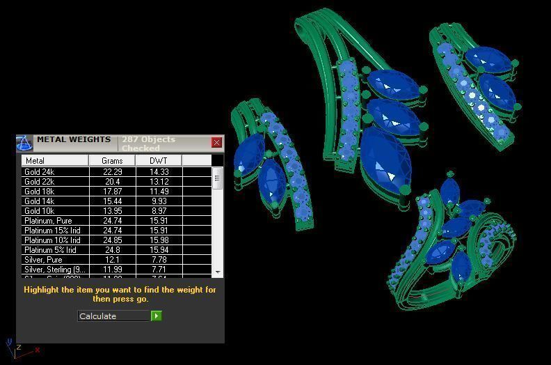 pendant set 3D print model_10