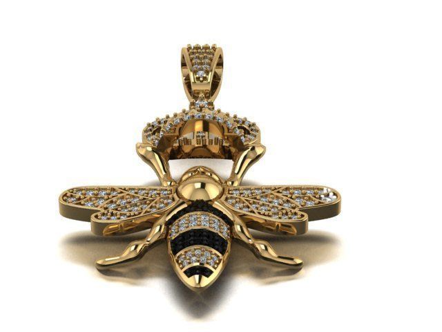 bee pendant 3D print model_10