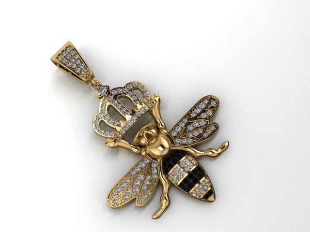 bee pendant 3D print model_3