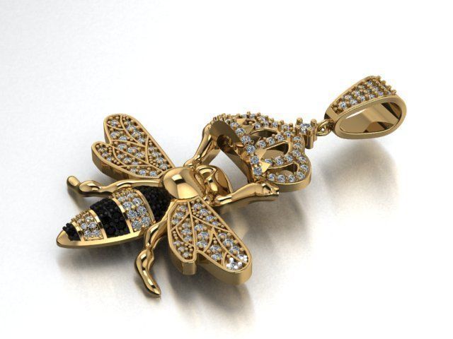bee pendant 3D print model_12
