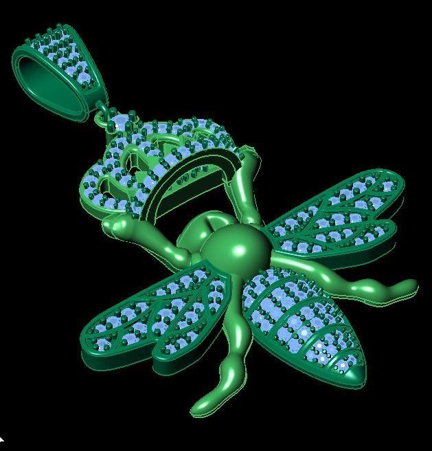 bee pendant 3D print model_13