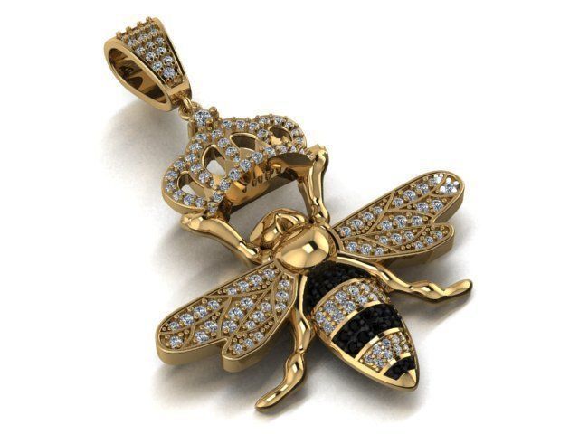bee pendant 3D print model_8