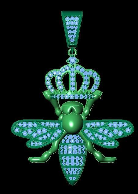 bee pendant 3D print model_2