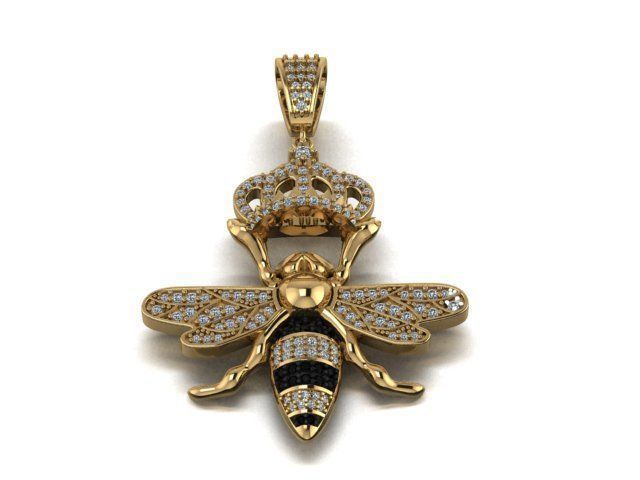 bee pendant 3D print model_6