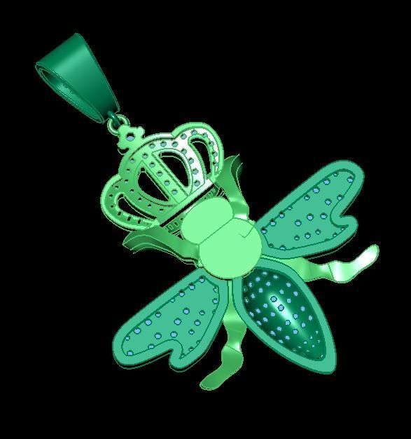 bee pendant 3D print model_11