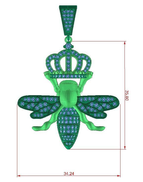 bee pendant 3D print model_1