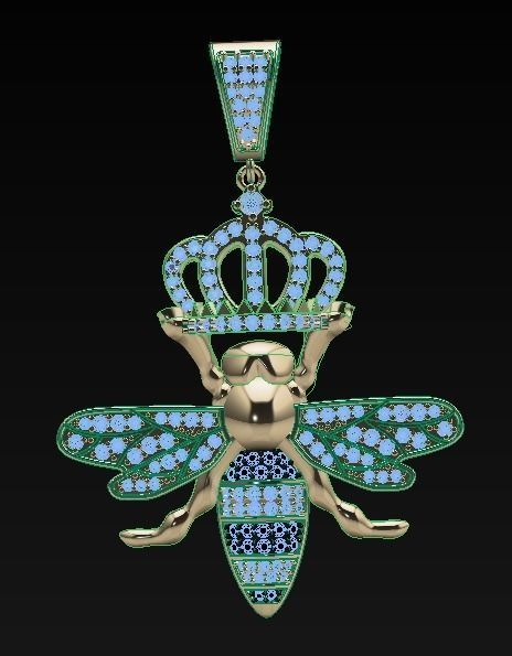 bee pendant 3D print model_21