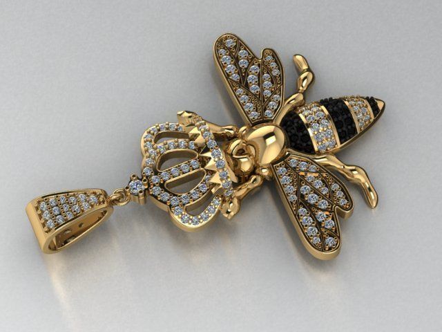 bee pendant 3D print model_18