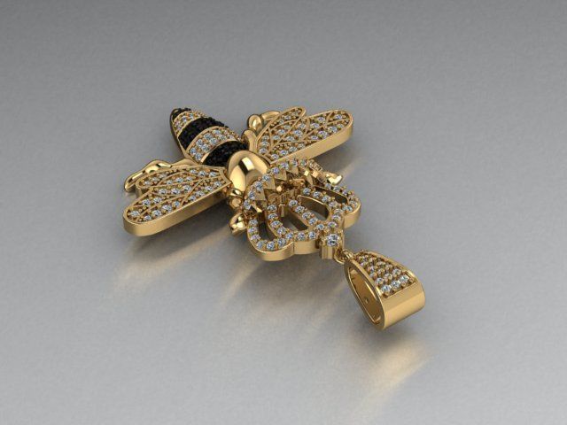 bee pendant 3D print model_16