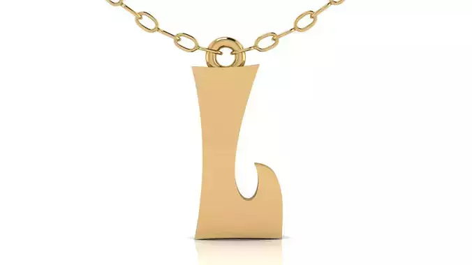 Alphabet Stylish Pendant L 3D print model