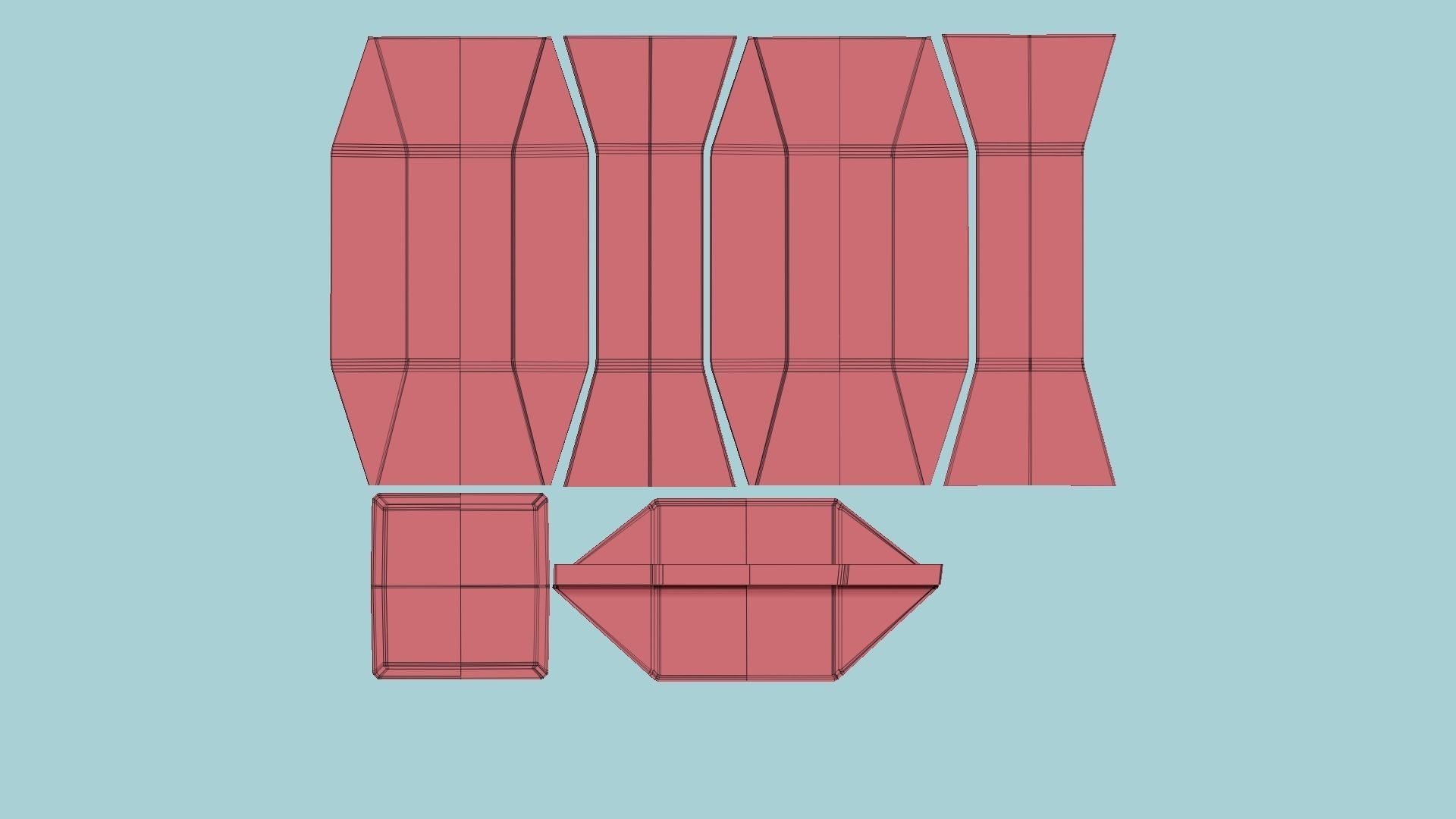 Carton Package A01 - Blank Mock Up Basic Template Low-poly 3D model_22