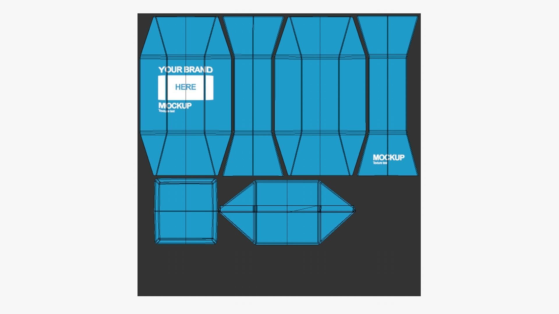 Carton Package A01 - Blank Mock Up Basic Template Low-poly 3D model_14