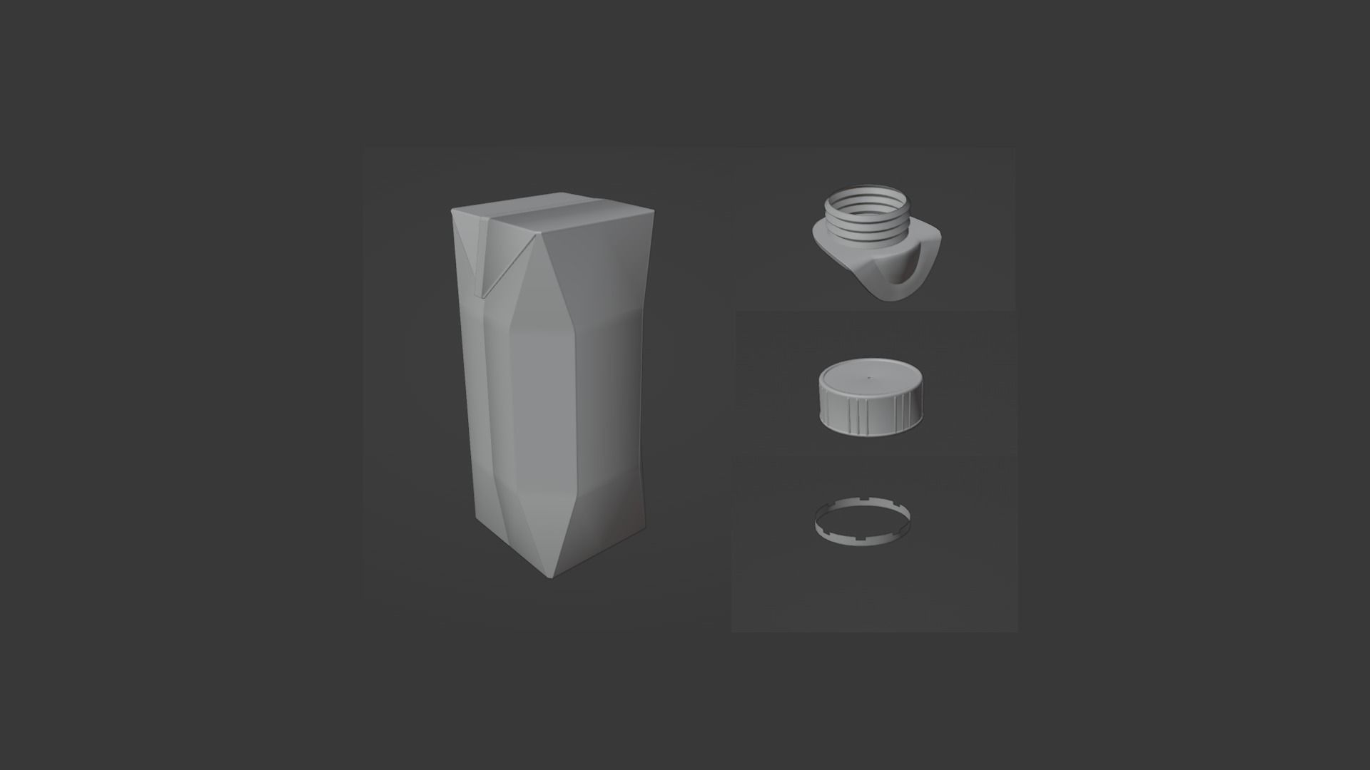 Carton Package A01 - Blank Mock Up Basic Template Low-poly 3D model_11