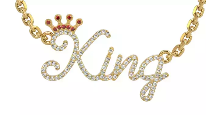 King pendant Stone and solid