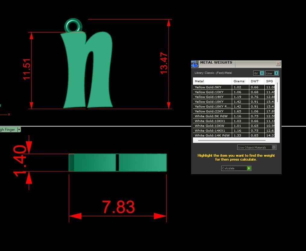 Alphabet Stylish Pendant 3D print model_1