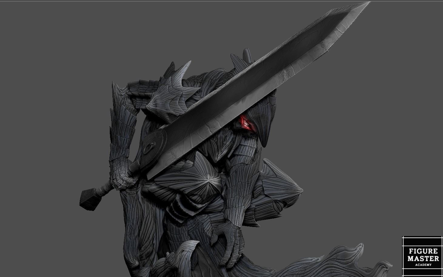 BERSERK GUTS SKULL BERSERKER FANTASY ANIME SWORD CHARACTER 3D print model_11