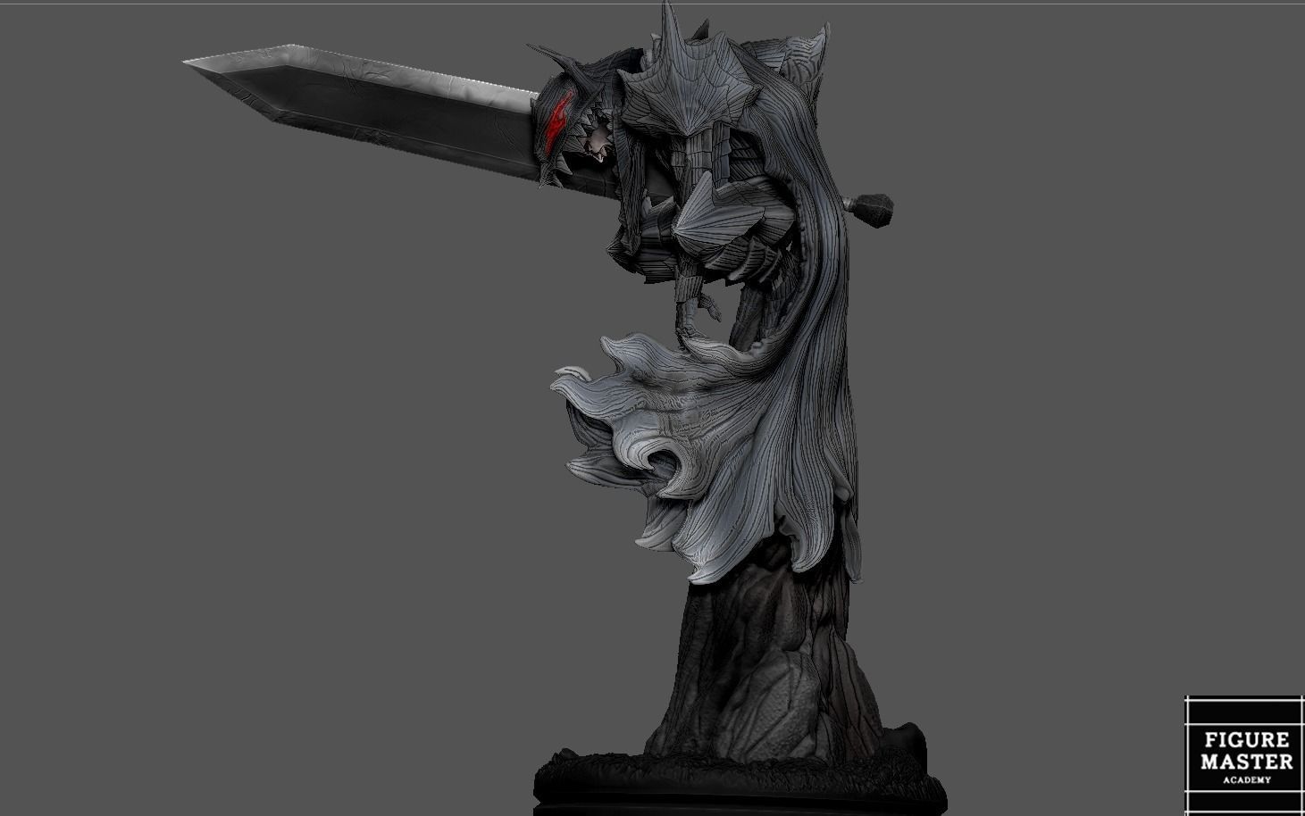 BERSERK GUTS SKULL BERSERKER FANTASY ANIME SWORD CHARACTER 3D print model_4
