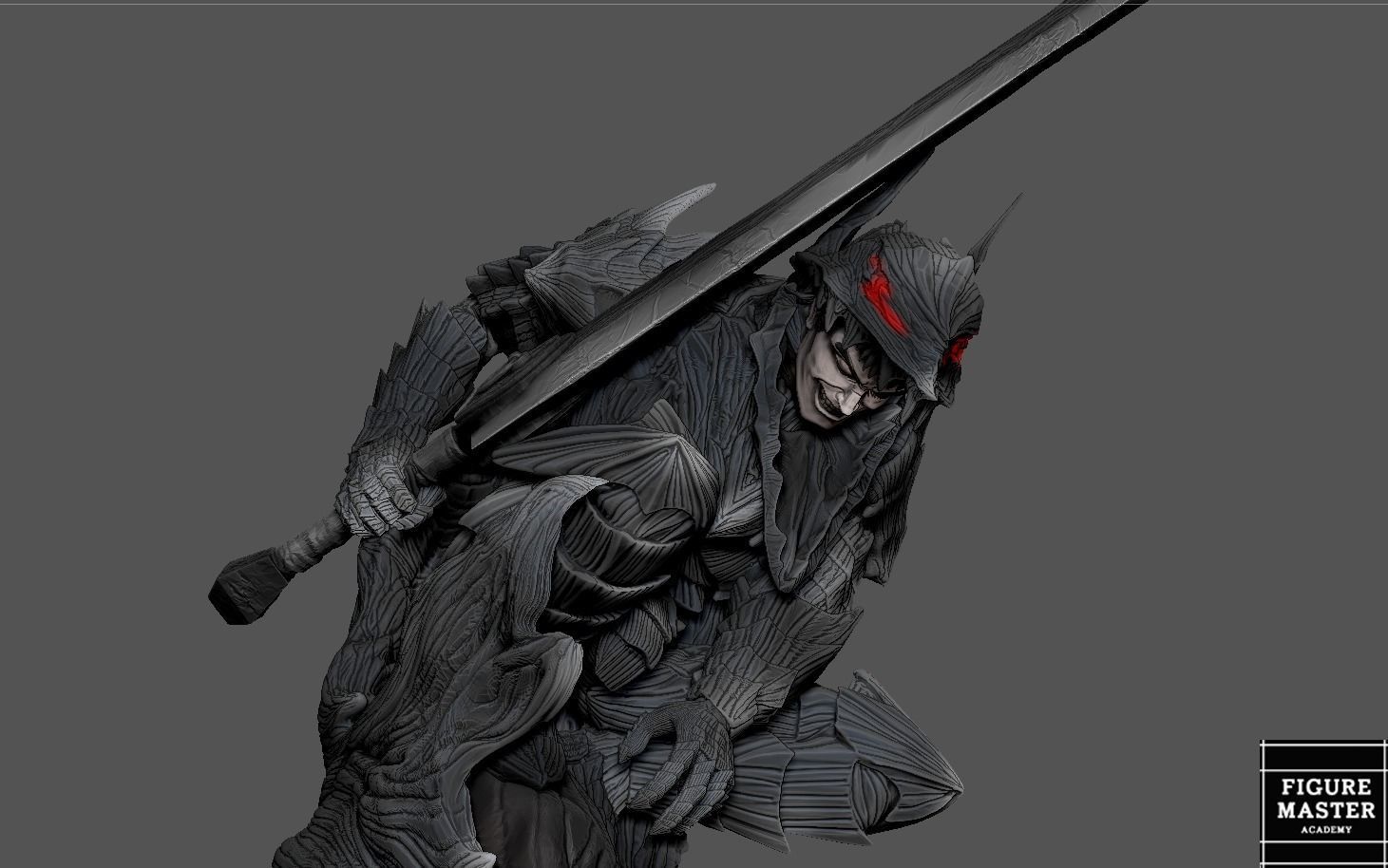 BERSERK GUTS SKULL BERSERKER FANTASY ANIME SWORD CHARACTER 3D print model_3