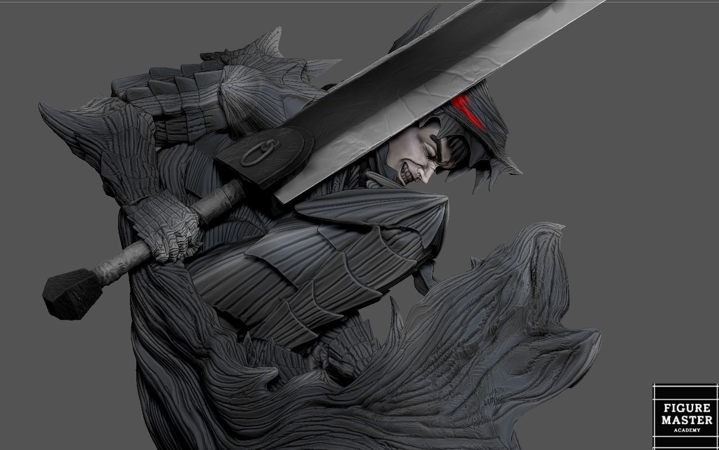 BERSERK GUTS SKULL BERSERKER FANTASY ANIME SWORD CHARACTER 3D print model_5