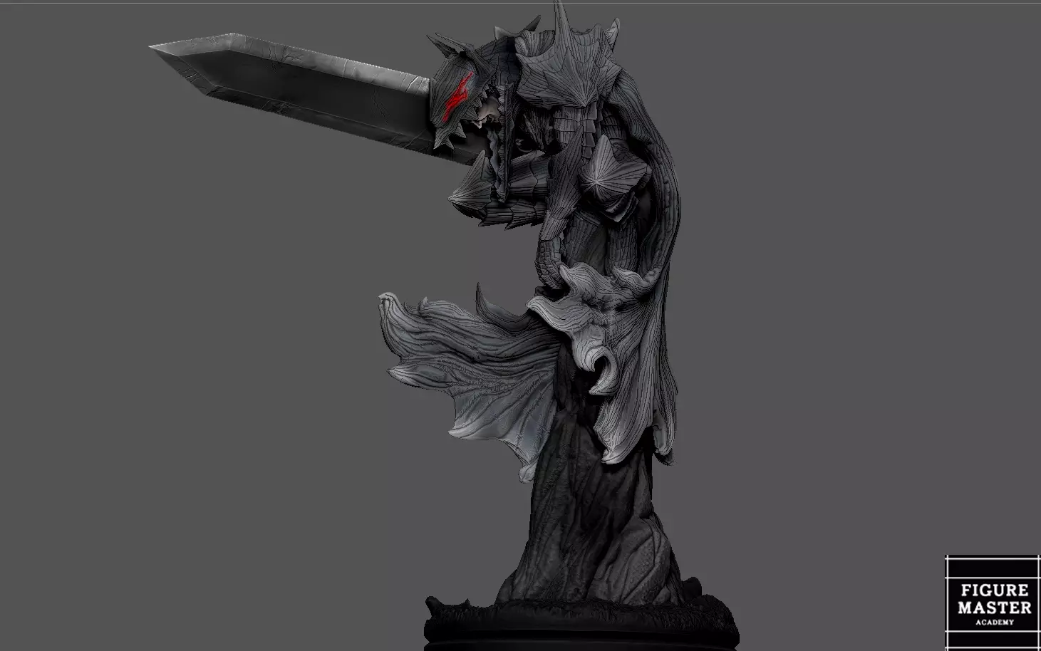 BERSERK GUTS SKULL BERSERKER FANTASY ANIME SWORD CHARACTER 3D print model_0