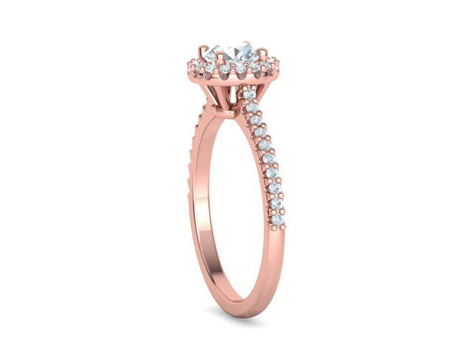 Engagement Ring Round Halo 80 pointer stone 3D model 3D print model_27