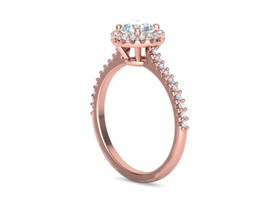 Engagement Ring Round Halo 80 pointer stone 3D model 3D print model_24