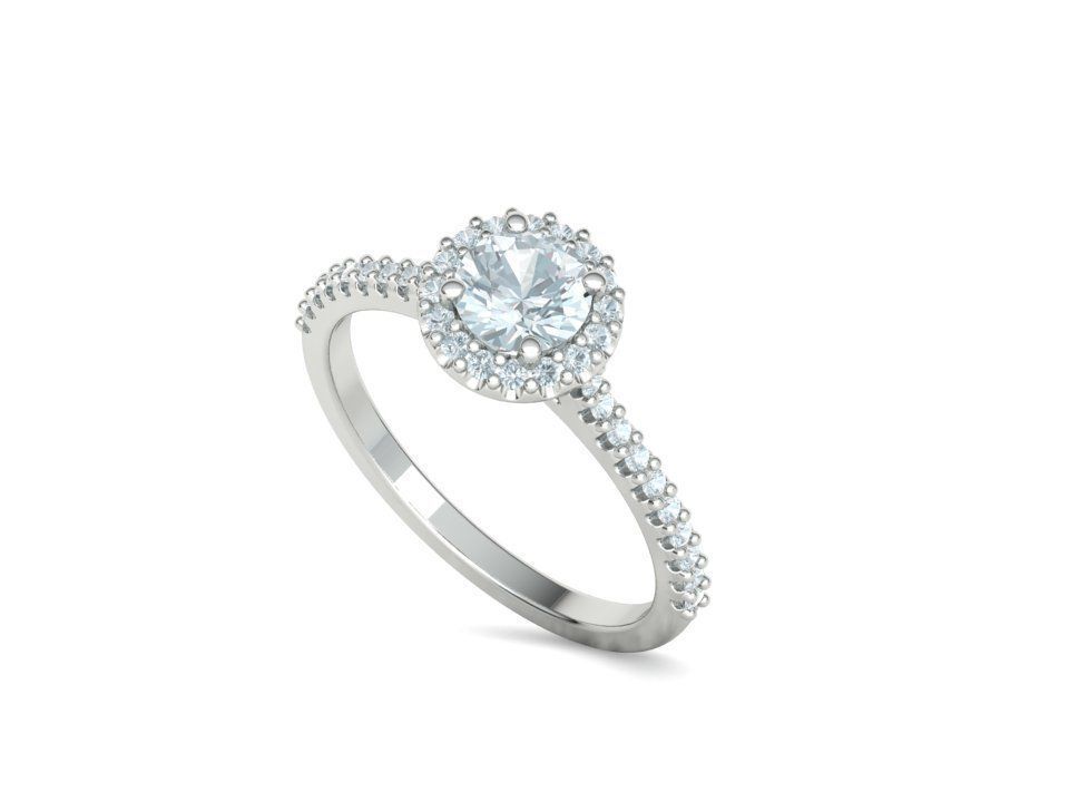 Engagement Ring Round Halo 80 pointer stone 3D model 3D print model_32