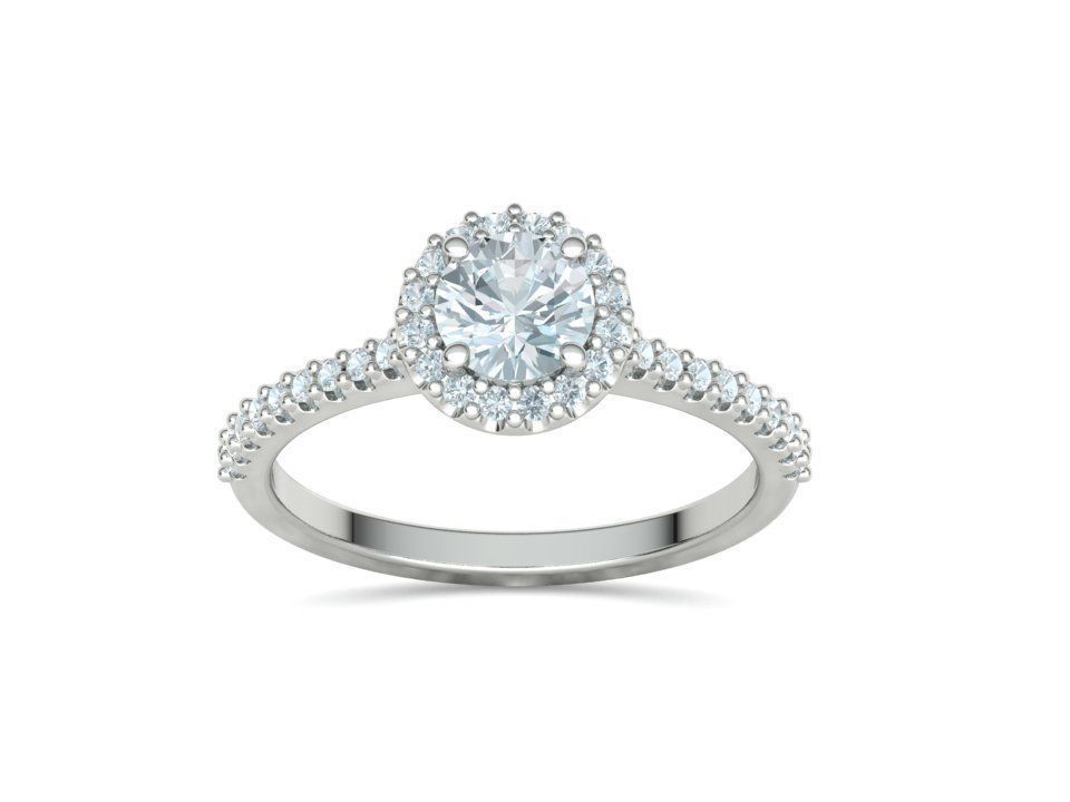 Engagement Ring Round Halo 80 pointer stone 3D model 3D print model_20